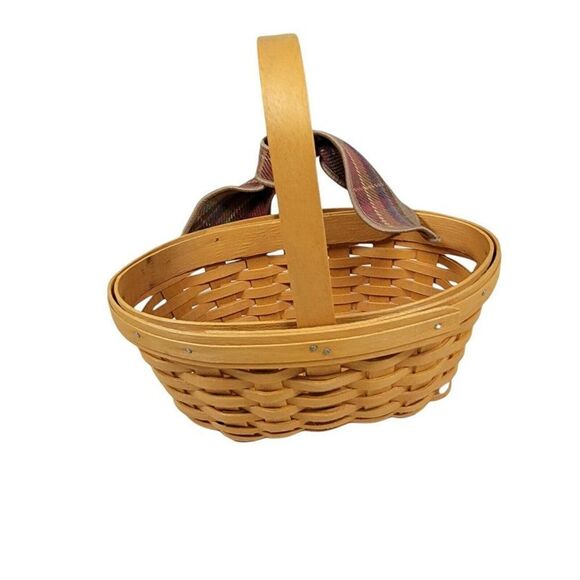 Longaberger Century Celebration Cheers Basket 2000 Plaid Handle Scarf Tie On - Picture 4 of 7